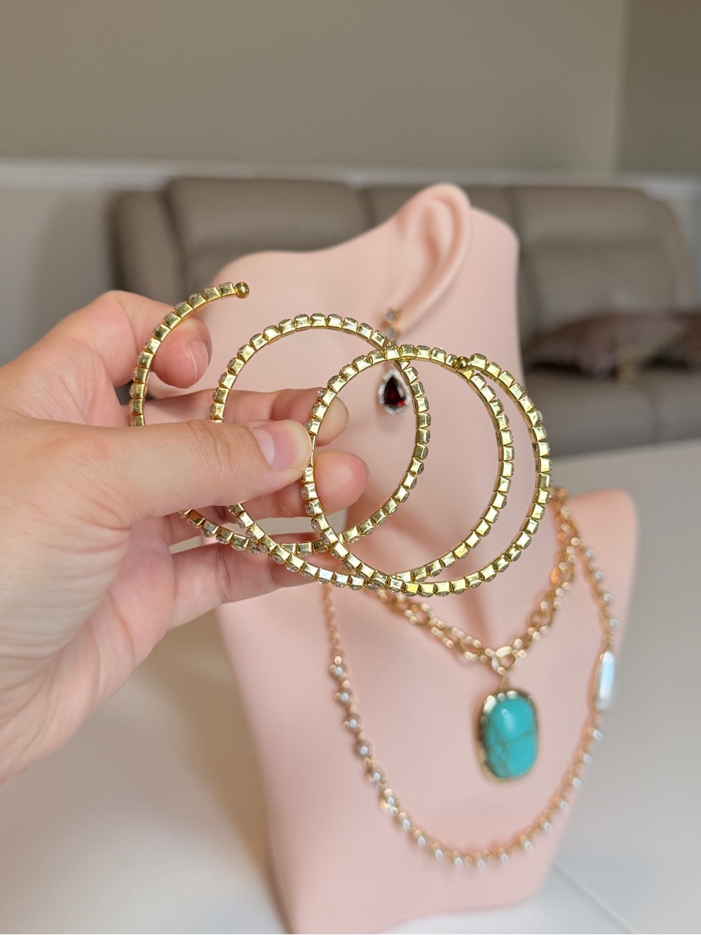 Gold Crystal Bracelet - Elegant Women's Jewelry - Picture 9 of 12